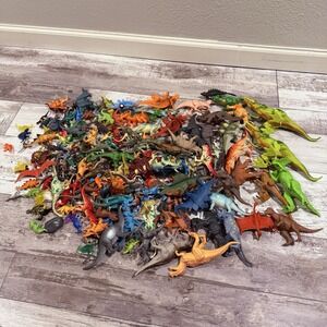 175+ Pc Dinosaur Toy Figure Lot Small Plastic Animal Huge Bulk Set Educational